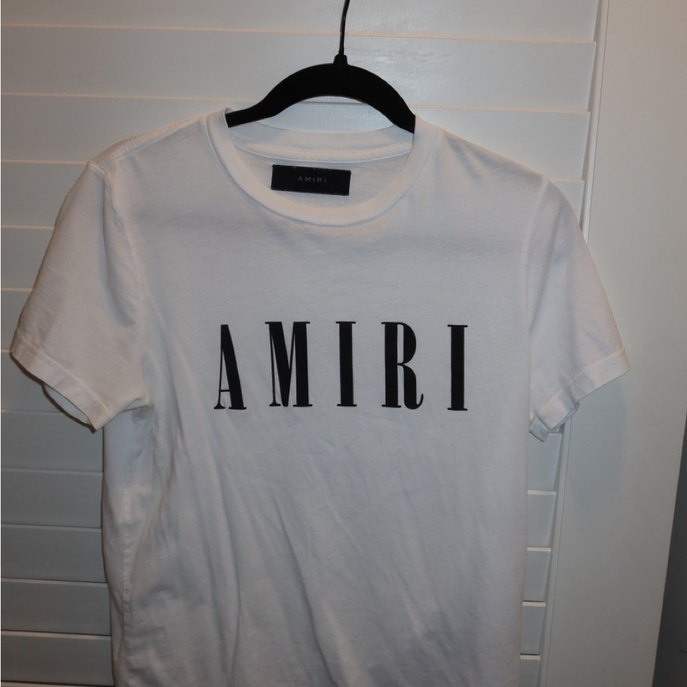 AMIRI White Tee with Black Label